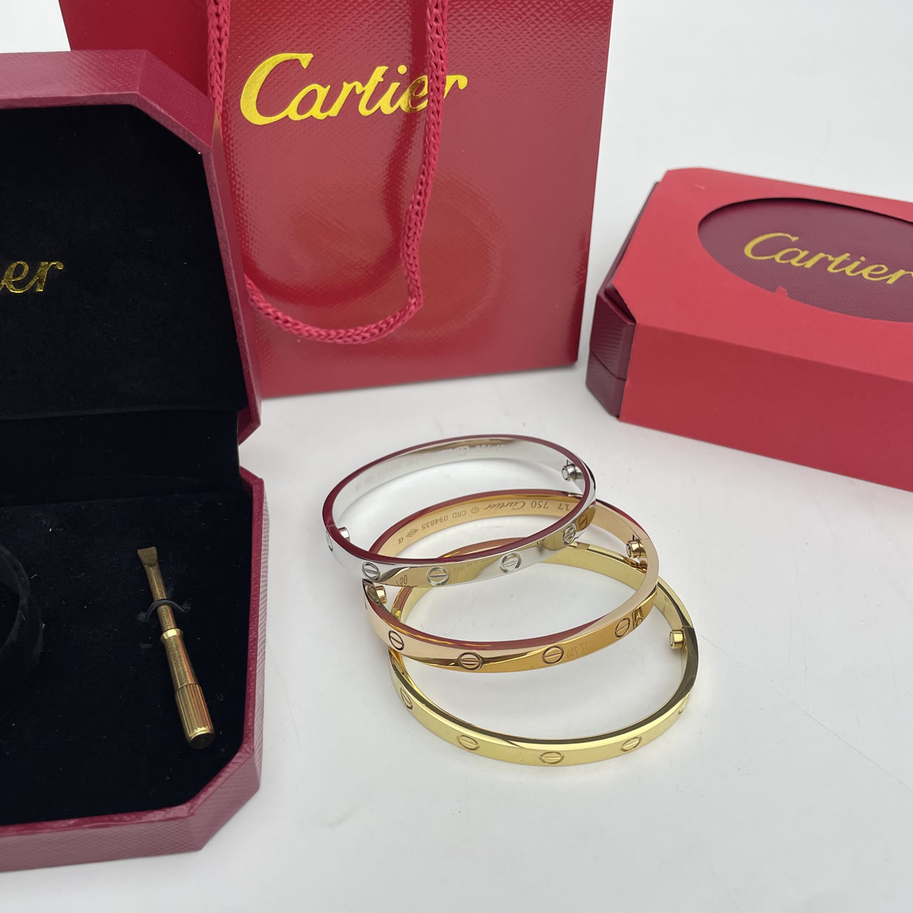 Cartier 18k Love Bracelets Gold Silver Rosegold (15) - newkick.app